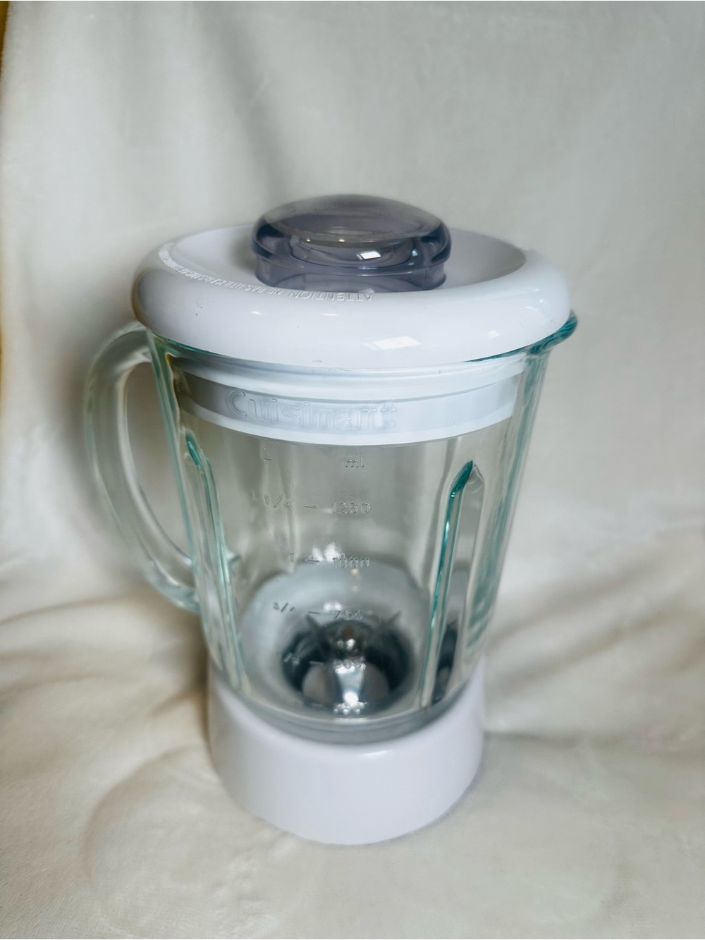 Cuisinart Smart Power Duet Processor Blender Glass Pitcher & Blade 5 Cups White